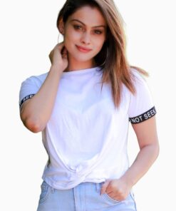 Letter Cross Bandage Tie T-shirt