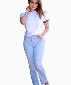 Alternative view of Letter Cross Bandage Tie T-shirt