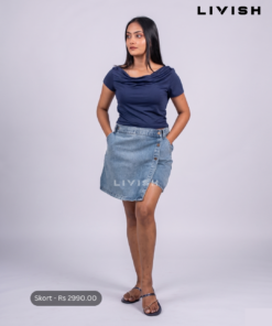 Retro Edge Denim Skort