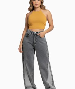 Dual Fade Monochrome Flow Wide-Leg Jeans