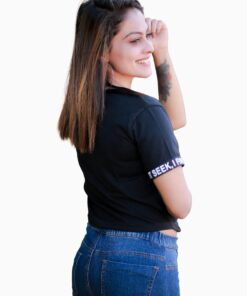 Letter Cross Bandage Tie T-shirt - Image 3