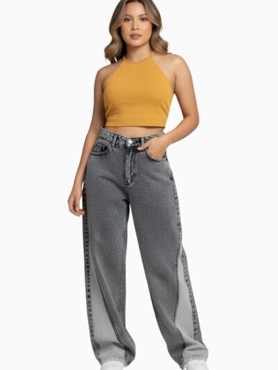 Dual Fade Monochrome Flow Wide-Leg Jeans